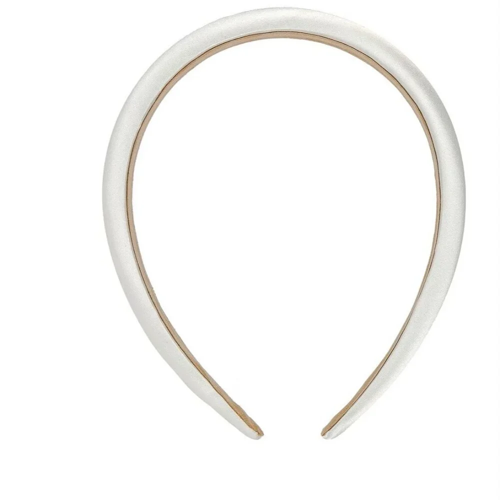 SHASHI Satin Headband in Blanche New Womens Hair Tie Head Wrap